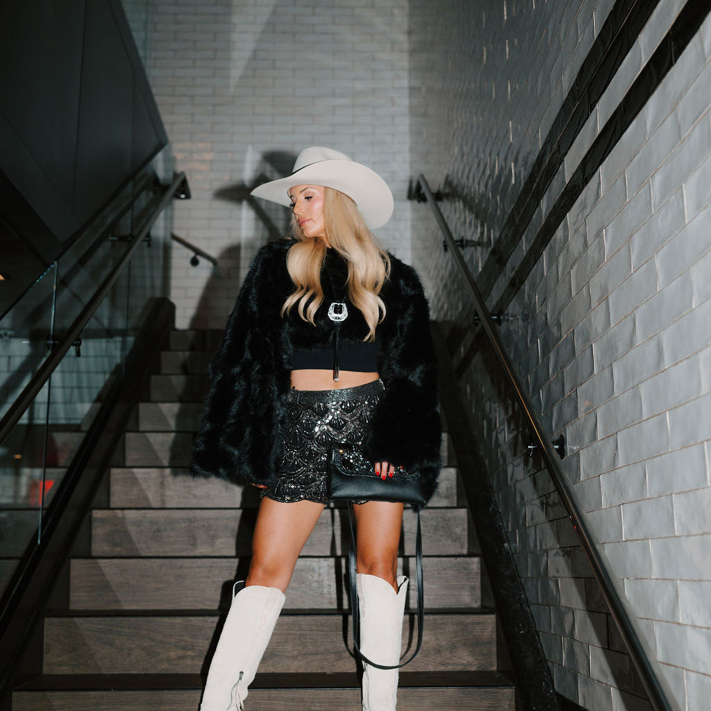 THE DAWSON FUR TOP-BLACK