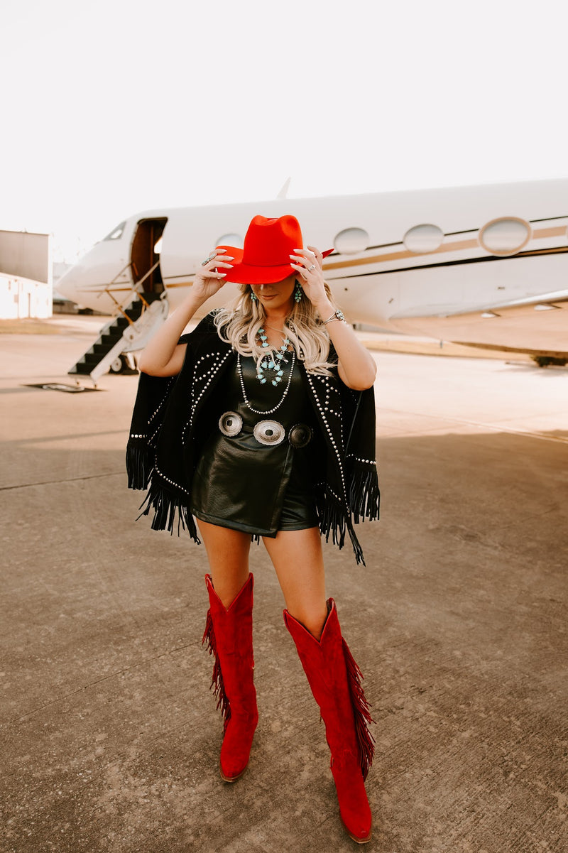 ROCK'EM RED FRINGE BOOTS