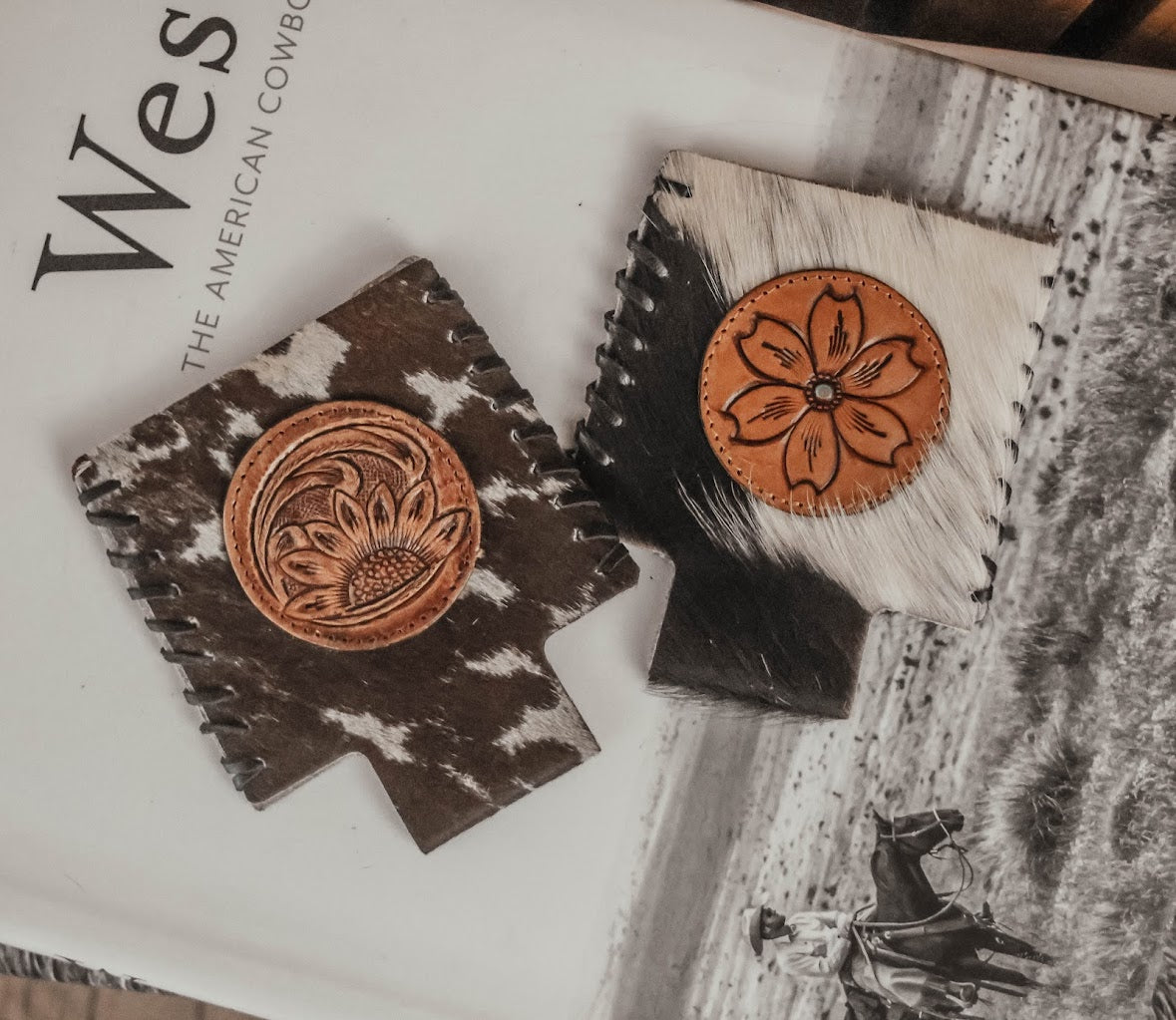 COWHIDE KOOZIE
