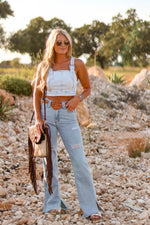 BUCKLE UP BUTTERCUP DENIM TOP