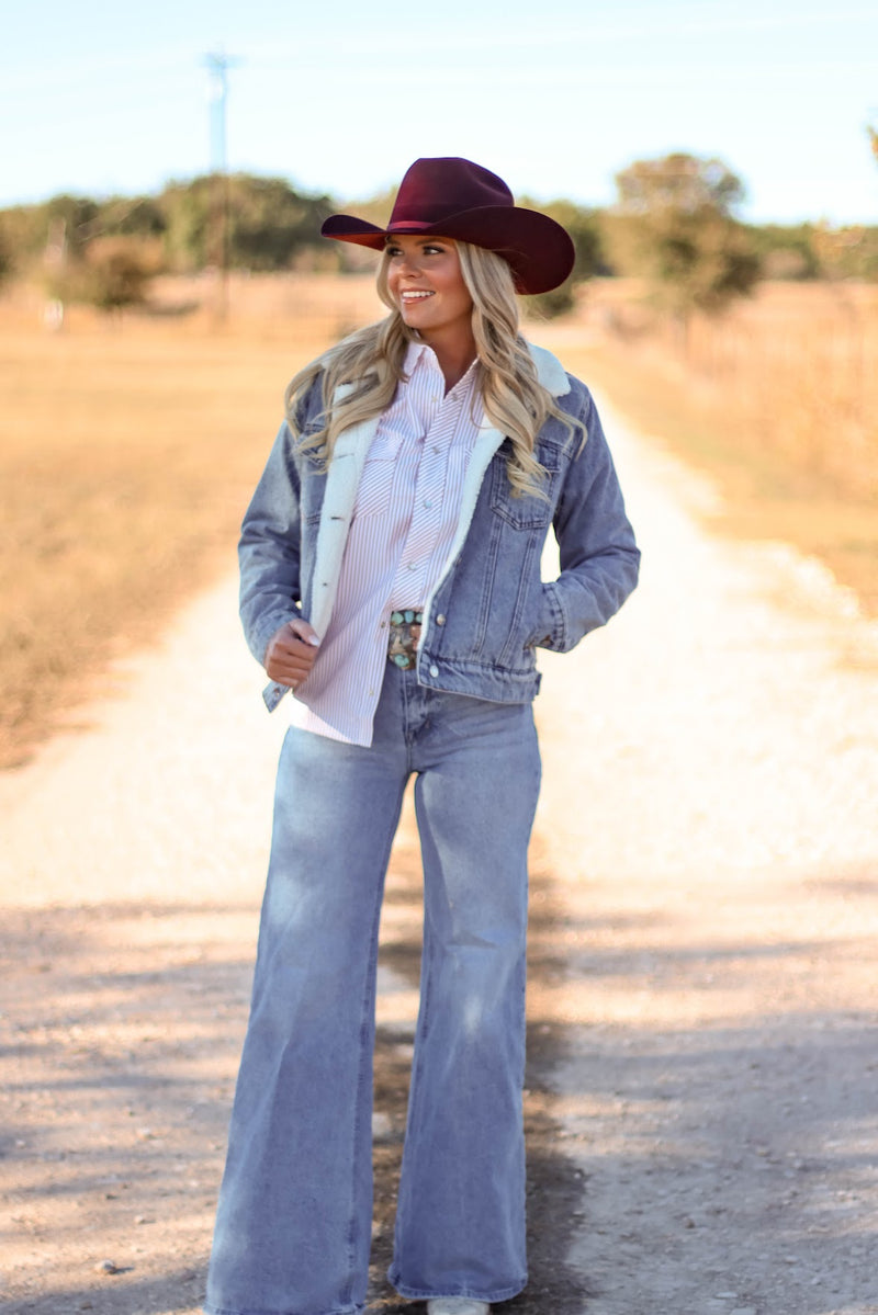 STRIPED VINTAGE PEARL SNAP TOP