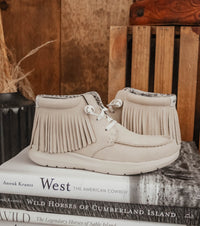 ARIAT HIGH TOP HILO FRINGE SHOE-SAND SUEDE