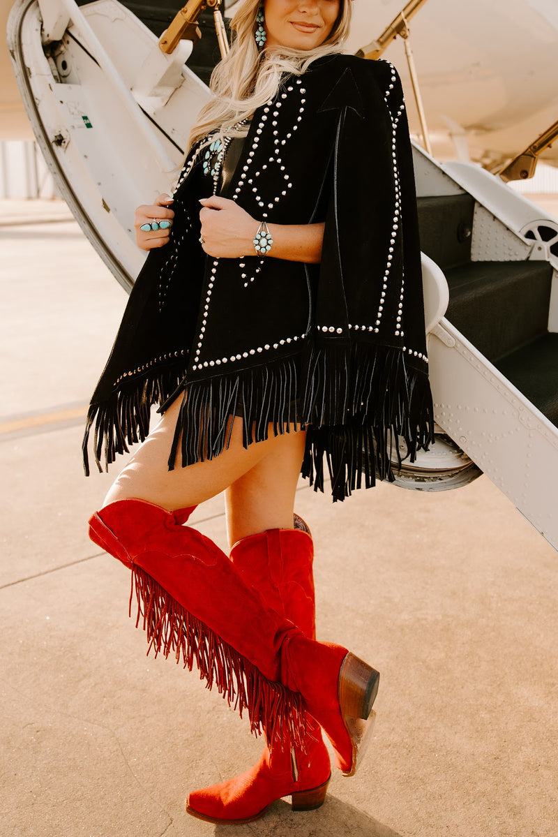 ROCK'EM RED FRINGE BOOTS