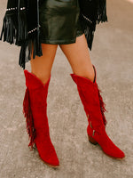 ROCK'EM RED FRINGE BOOTS