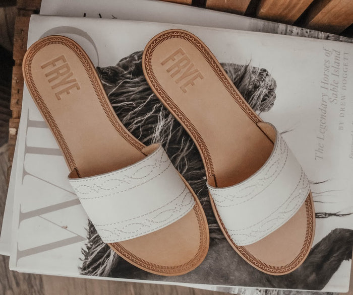 THE AVA WOODSTOCK SLIDE- WHITE