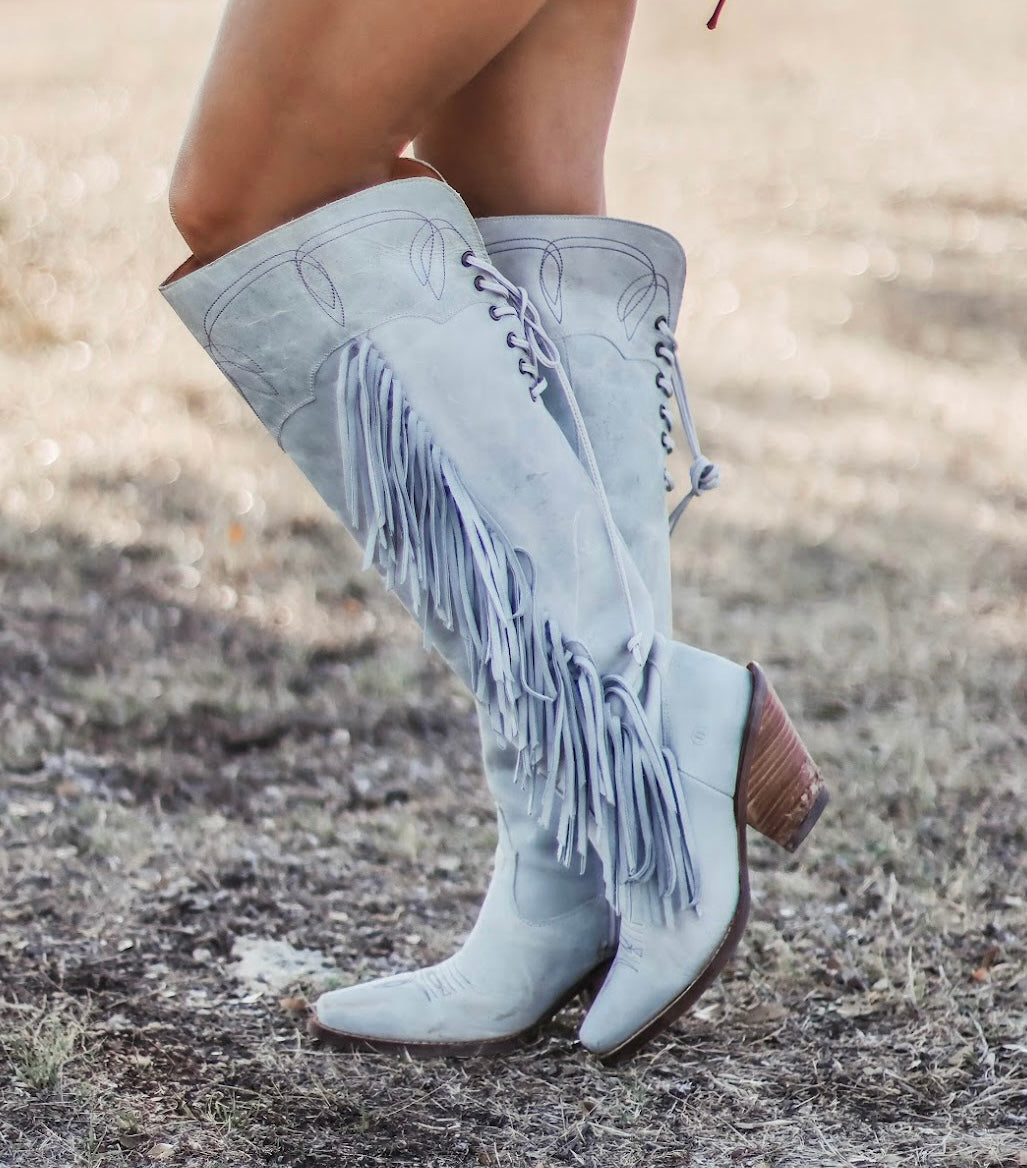 DINGO SKY HIGH LEATHER BOOT-ICED SLATE