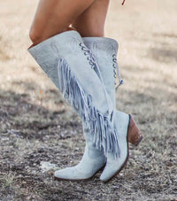 DINGO SKY HIGH LEATHER BOOT-ICED SLATE