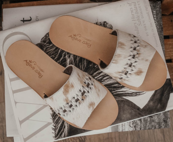 NADIA WOVEN COWHIDE SANDAL