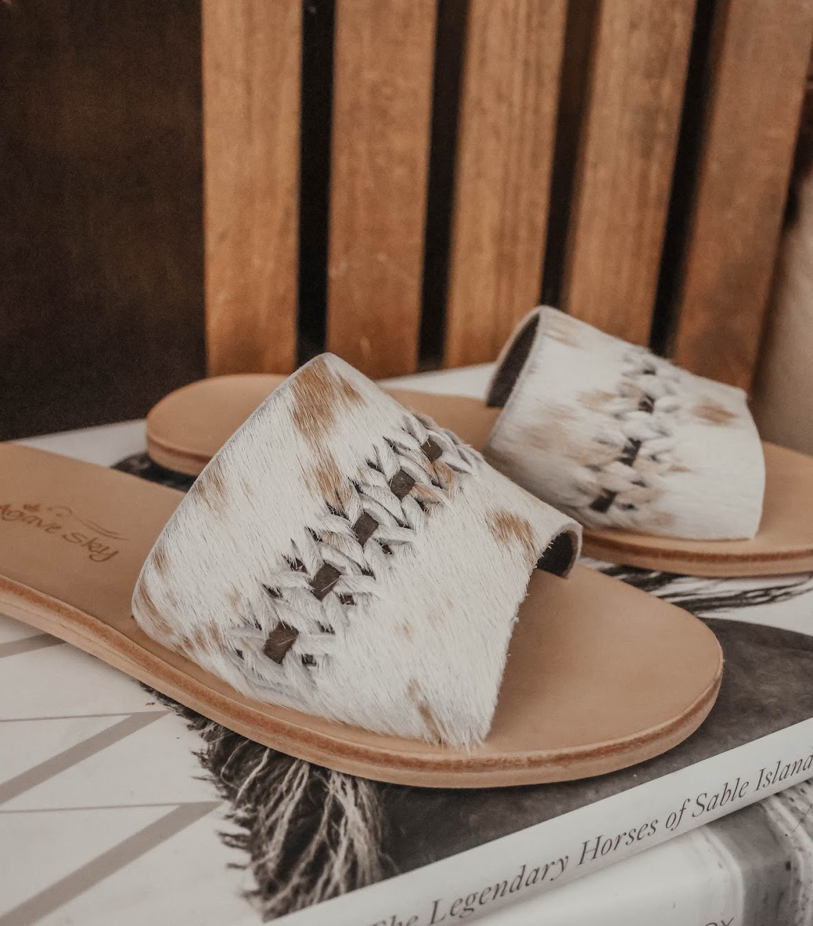 NADIA WOVEN COWHIDE SANDAL