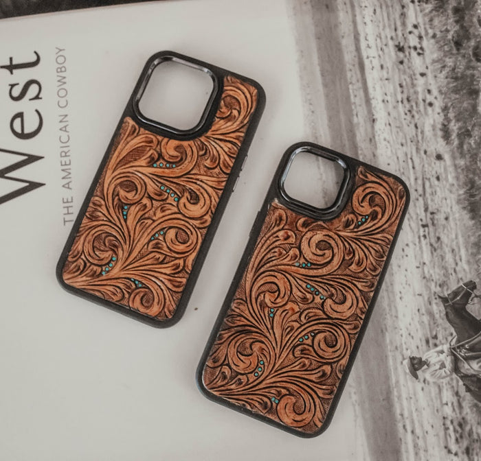 TOOLED LEATHER PHONE CASE