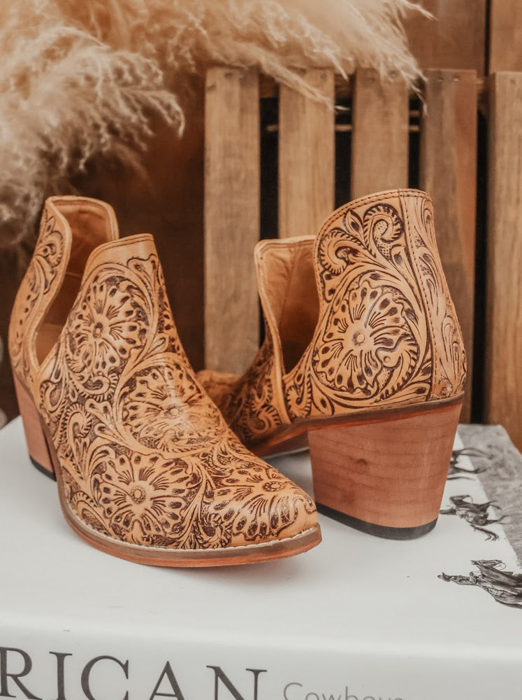 THE JOHNSON TOOLED LEATHER BOOTIE