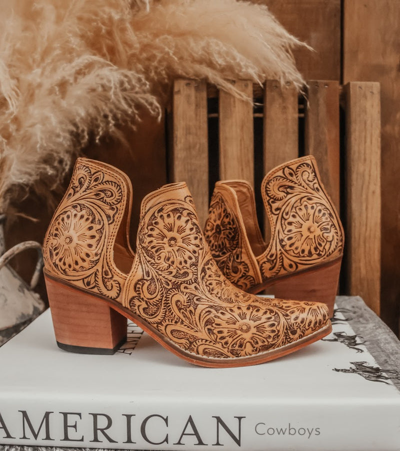THE JOHNSON TOOLED LEATHER BOOTIE