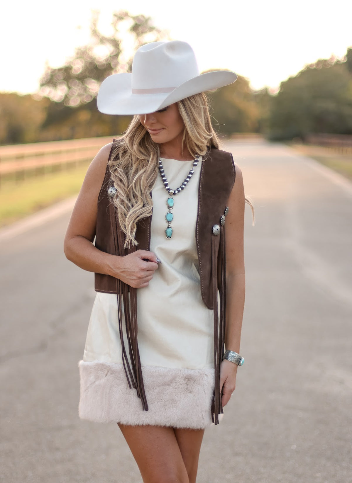 DOUBLE J SADDLERY JOLENE VEST-CHOCOLATE BROWN
