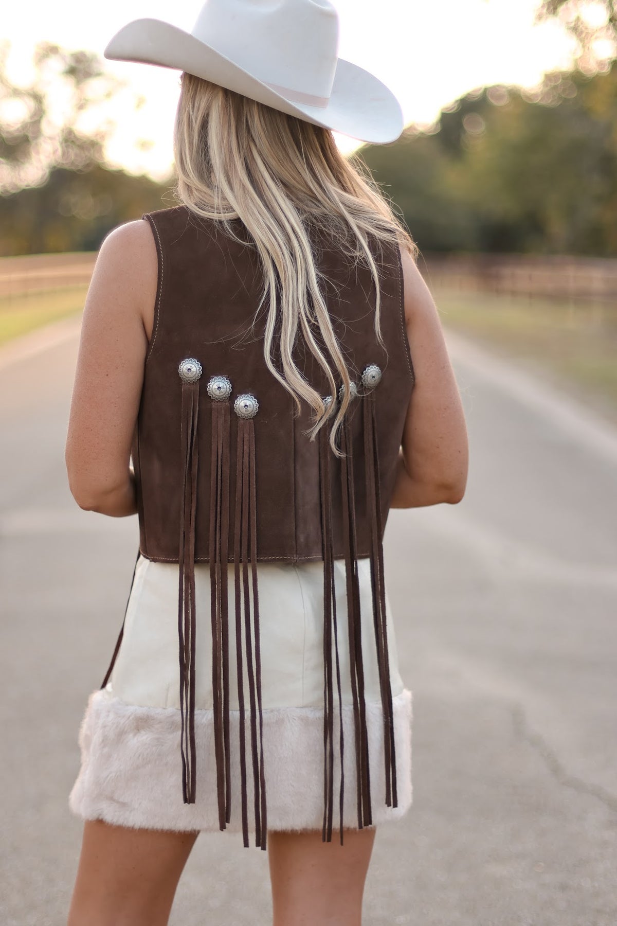DOUBLE J SADDLERY JOLENE VEST-CHOCOLATE BROWN