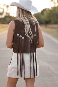 DOUBLE J SADDLERY JOLENE VEST-CHOCOLATE BROWN