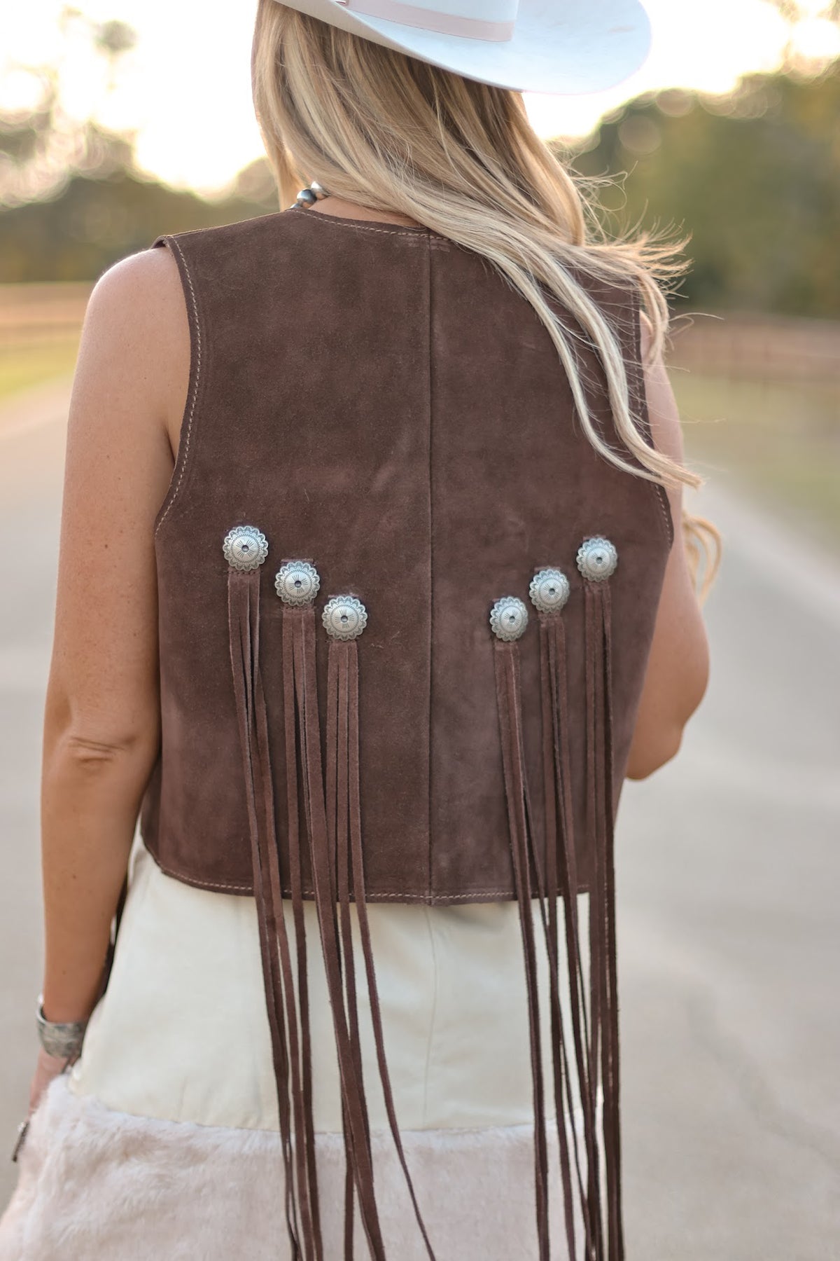 DOUBLE J SADDLERY JOLENE VEST-CHOCOLATE BROWN
