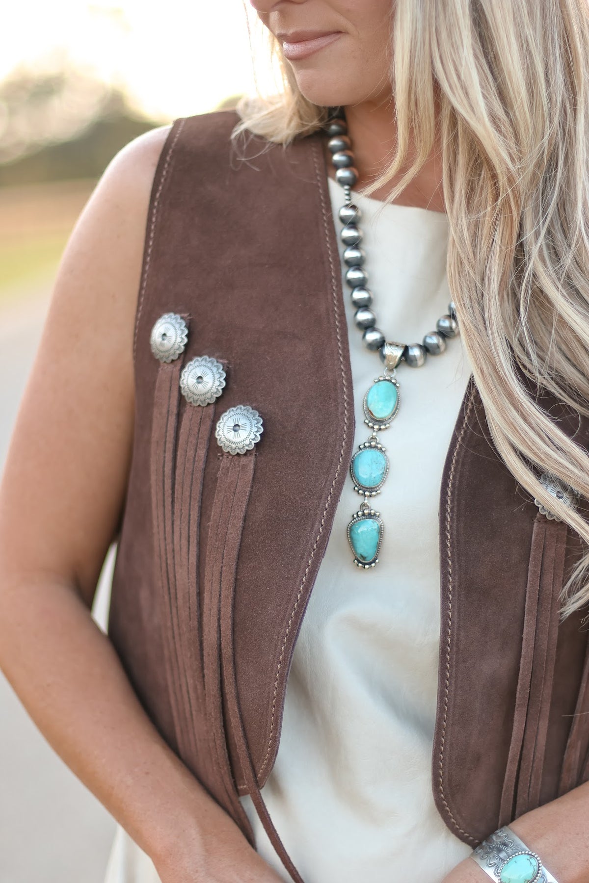 DOUBLE J SADDLERY JOLENE VEST-CHOCOLATE BROWN