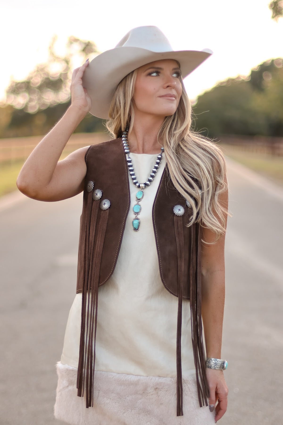 DOUBLE J SADDLERY JOLENE VEST-CHOCOLATE BROWN