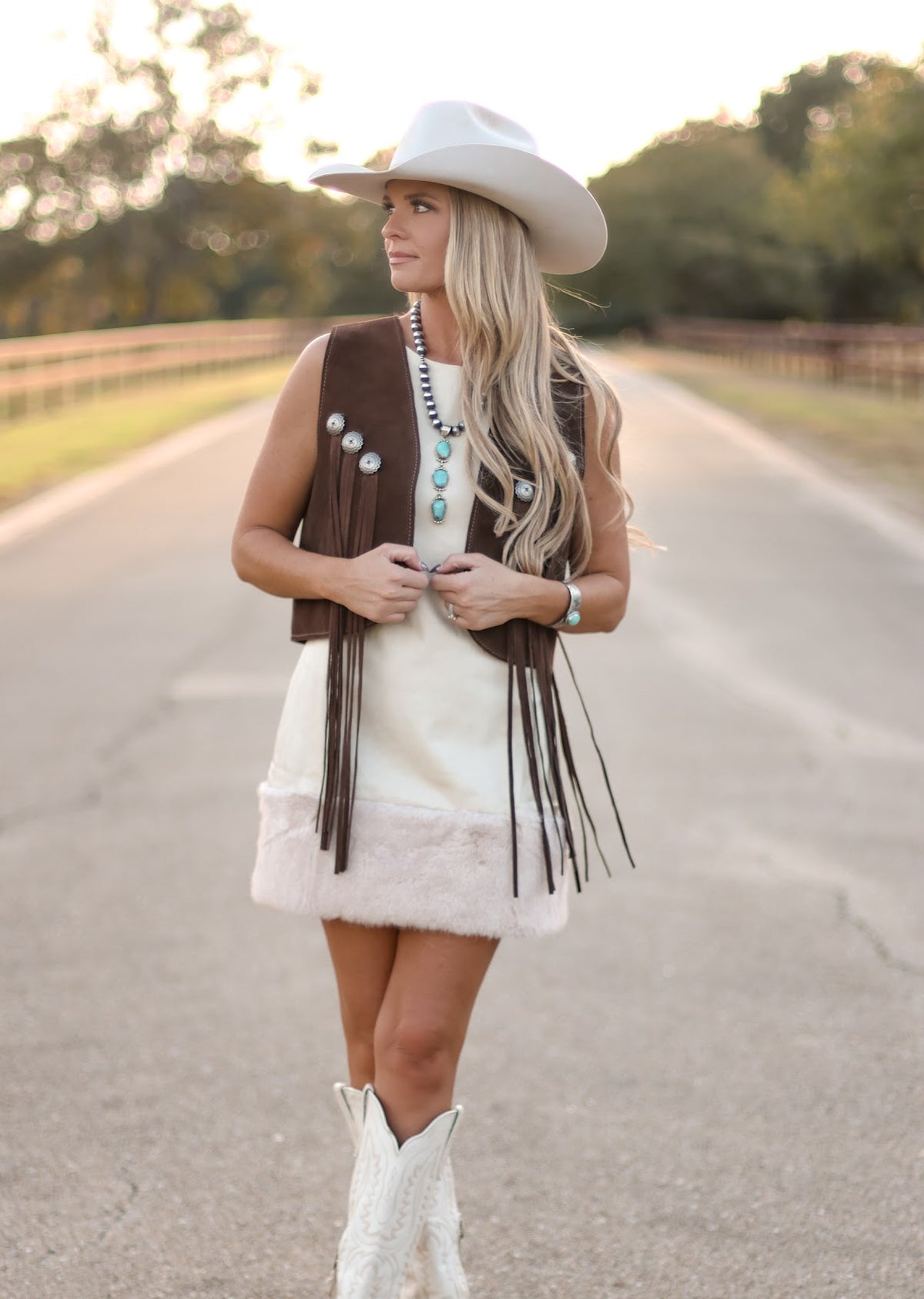 DOUBLE J SADDLERY JOLENE VEST-CHOCOLATE BROWN