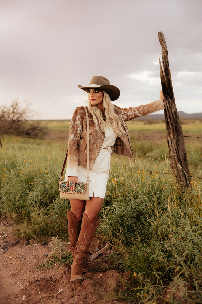 COWHIDE JACKET- BROWN