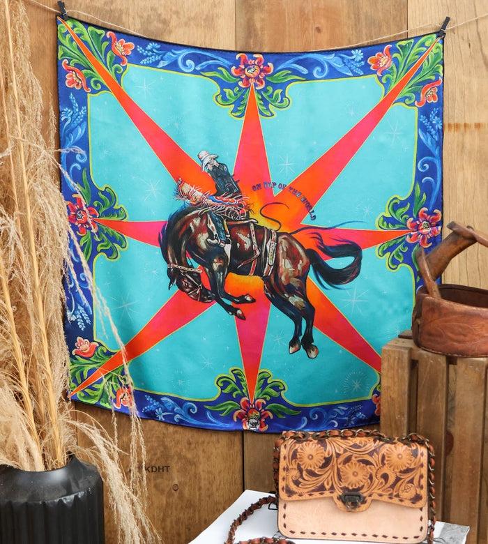 ON TOP OF THE WORLD SILK WILD RAG 26"