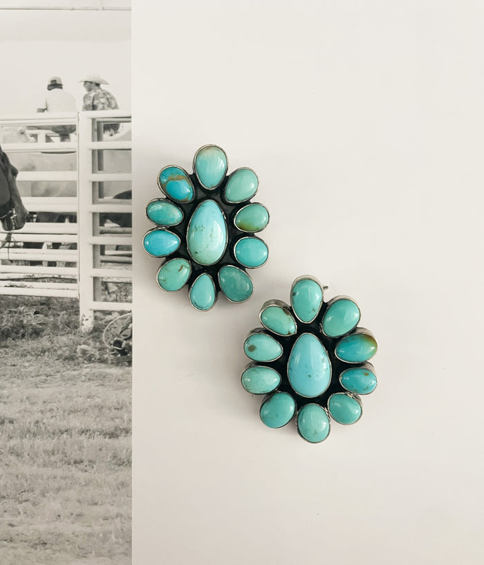 TURQUOISE CLUSTER EARRINGS