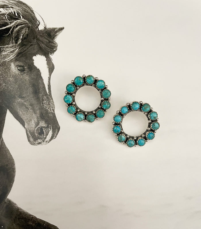 TURQUOISE HEART STUDS