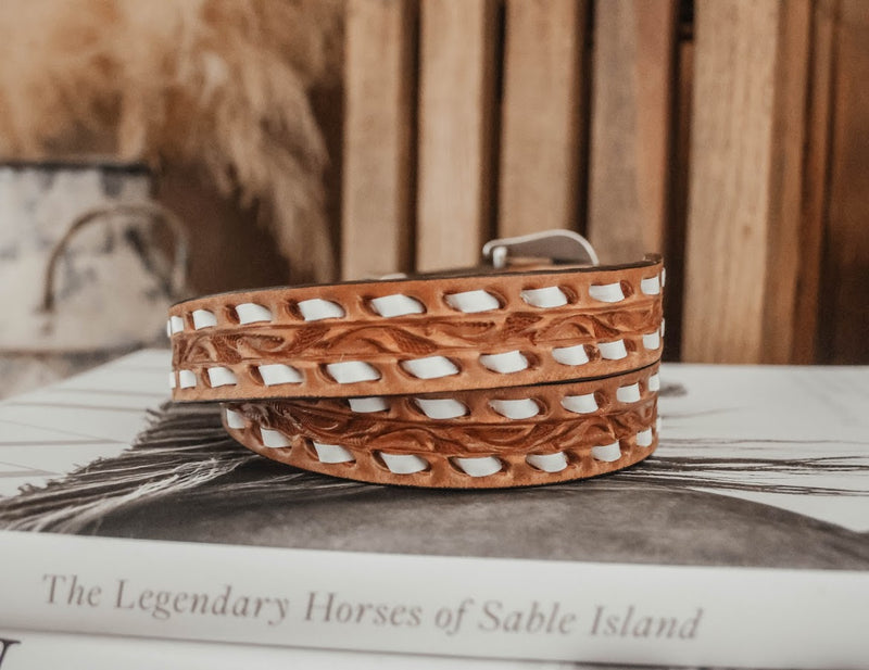 DOUBLE J SADDLERY NARROW BELT – 7 Bar Boutique display picture 1
