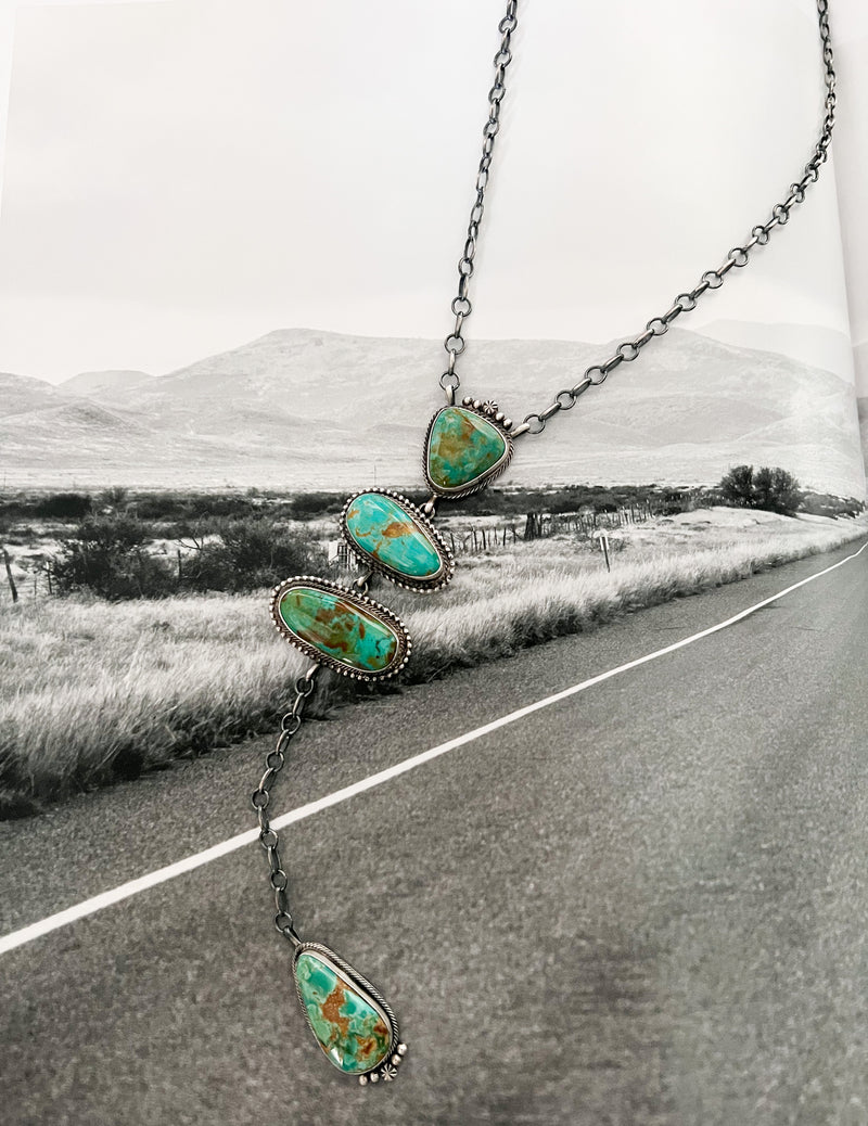 4 STONE TURQUOISE DROP NECKLACE