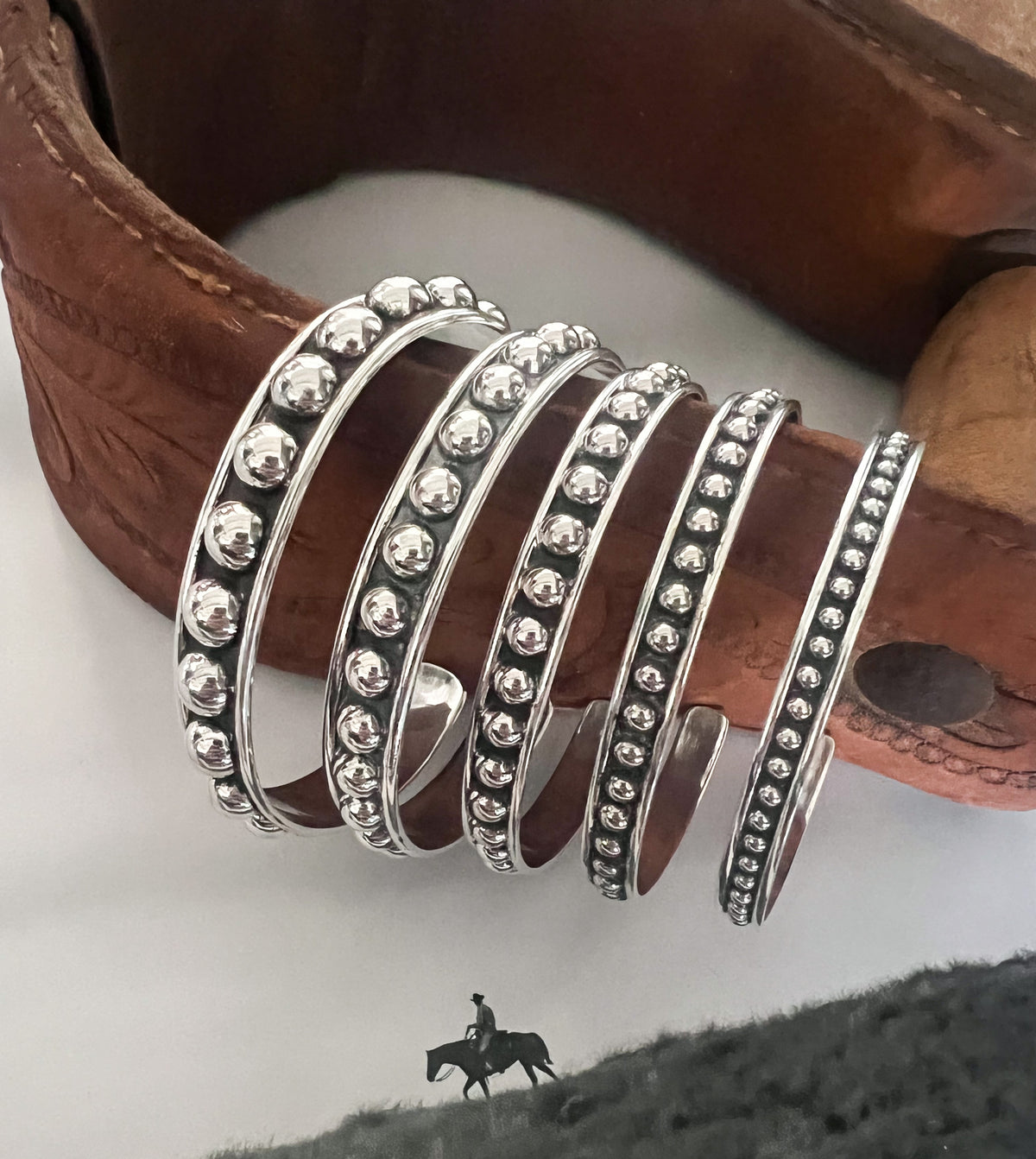 STERLING SILVER STUDDED CUFF