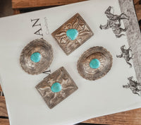 RUSTIC SILVER STAMPED BUCKLE